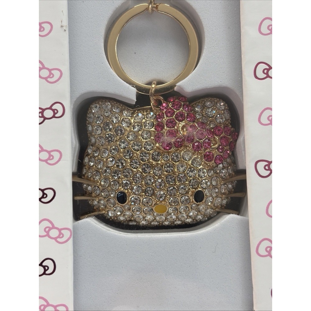 Sanrio Hello Kitty Face Pave 3D Bling Keychain Bag Charm